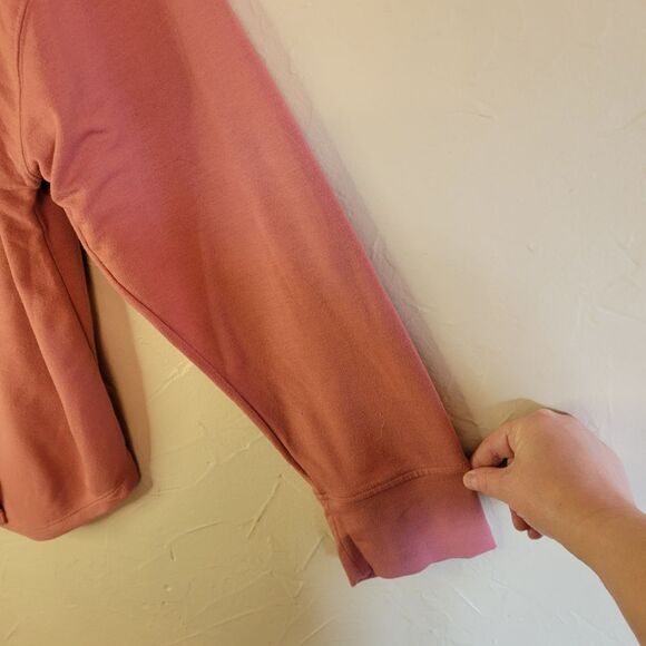 Old Navy French Terry knotted slit back pullover sweatshirt, sz L - Picture 5 of 7